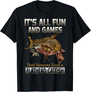 Flathead Catfish Fishing Shirt Freshwater Fish Shirt Gift T-Shirt - T-Shirt | Black