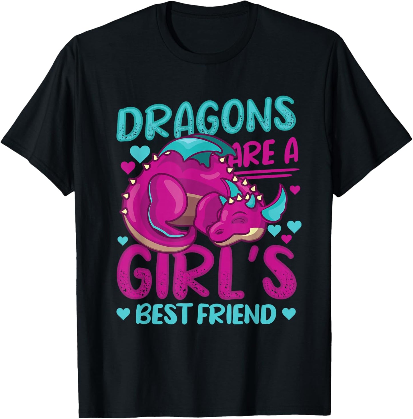 Dragons Are A Girl's Best Friend Dragon Girl T-Shirt - T-Shirt | Black