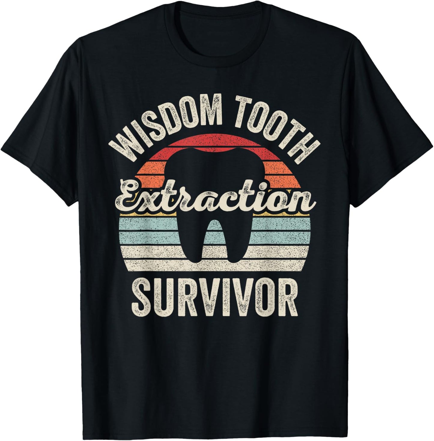 Retro Vintage Wisdom Tooth Extraction Survivor Dentist T-Shirt - T-Shirt | Black