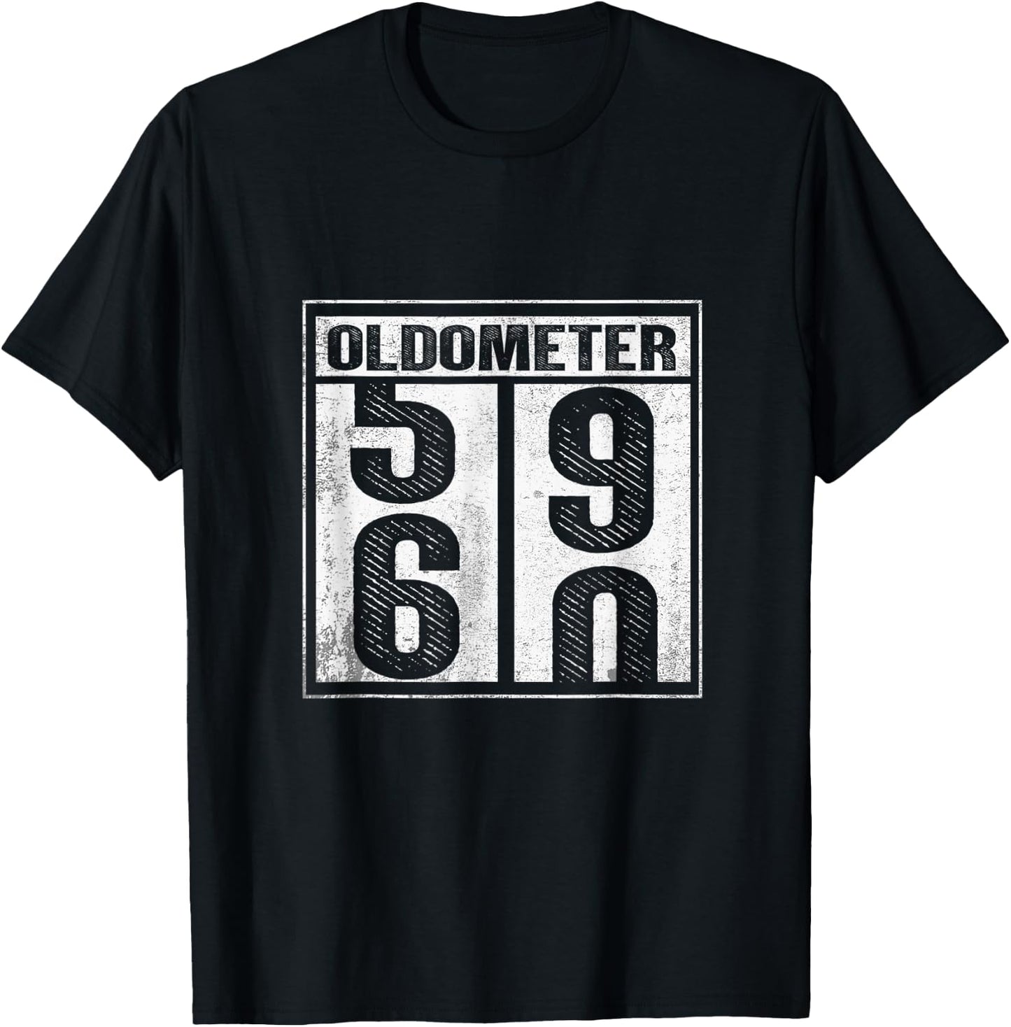 60th Birthday Funny Gift Men Women Oldometer 59 60 T-Shirt - T-Shirt | Black