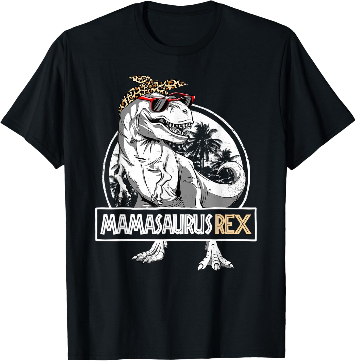 Mamasaurus T rex Dinosaur Mama Saurus Mother's Family T-Shirt - T-Shirt | Black