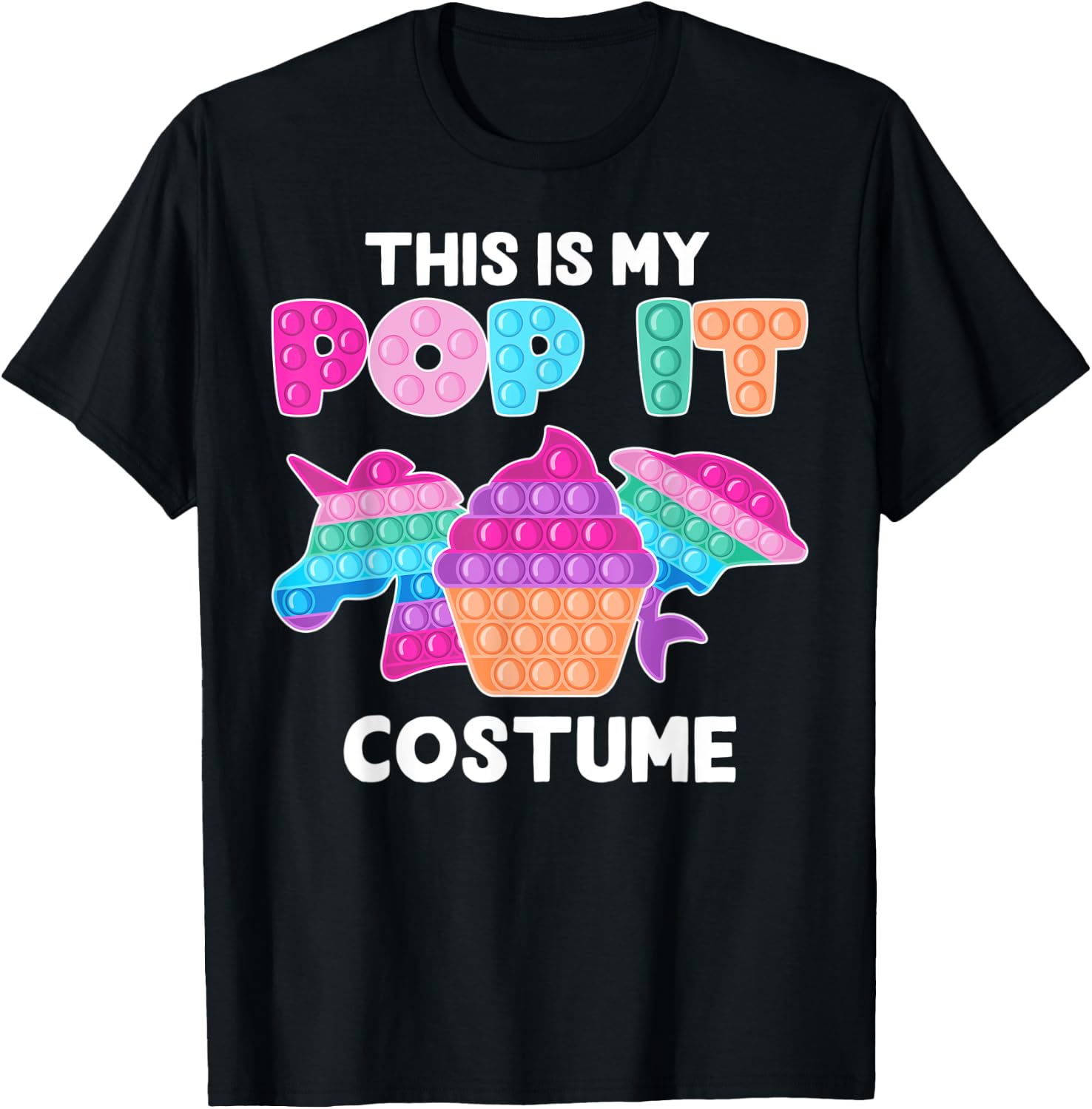This is my Pop it Costume Funny Pop Fidget Toys Unicorn T-Shirt - T-Shirt | Black