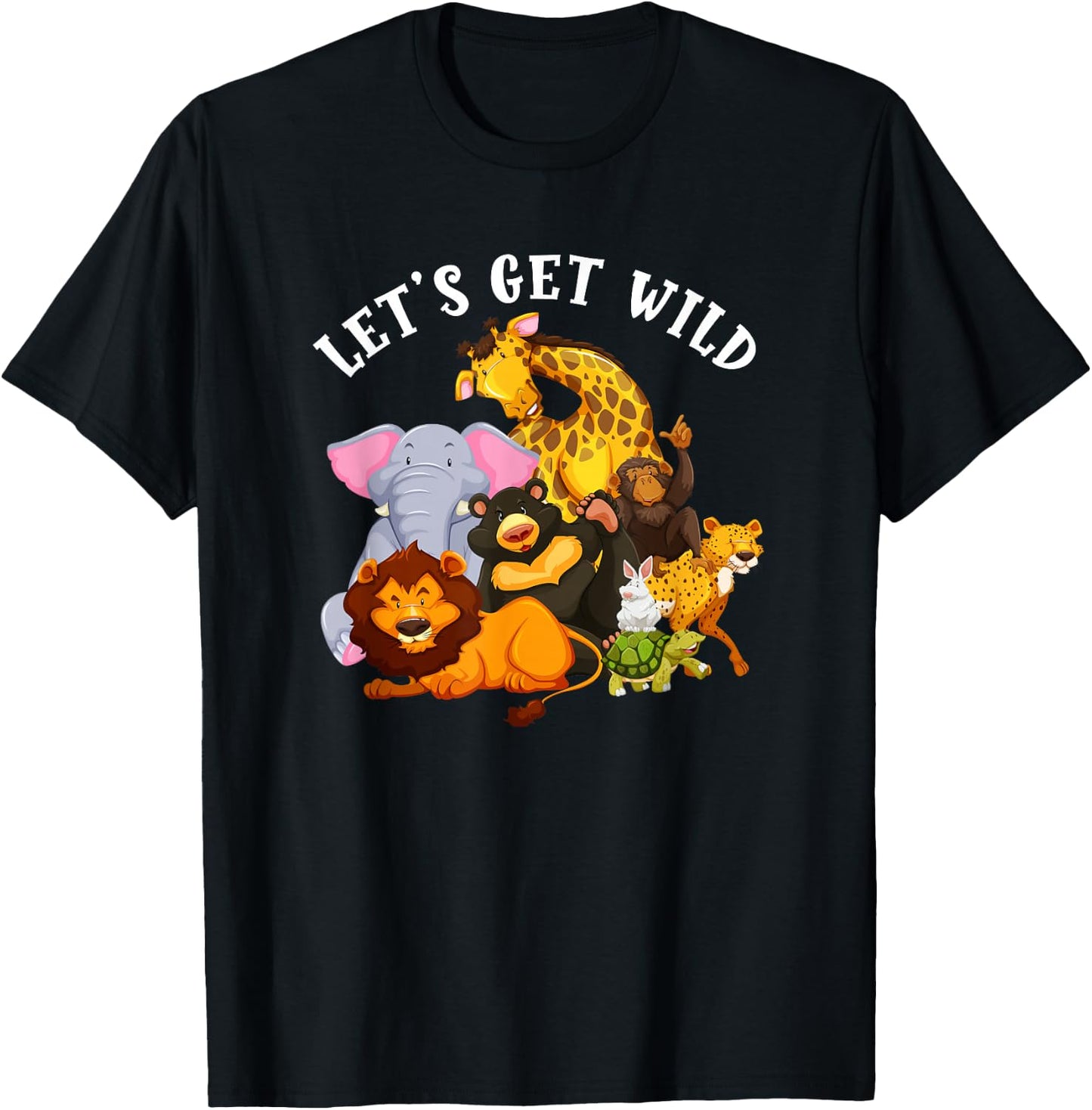 Let's Get Wild Zoo Animals Safari Party Day At The Zoo T-Shirt - T-Shirt | Black