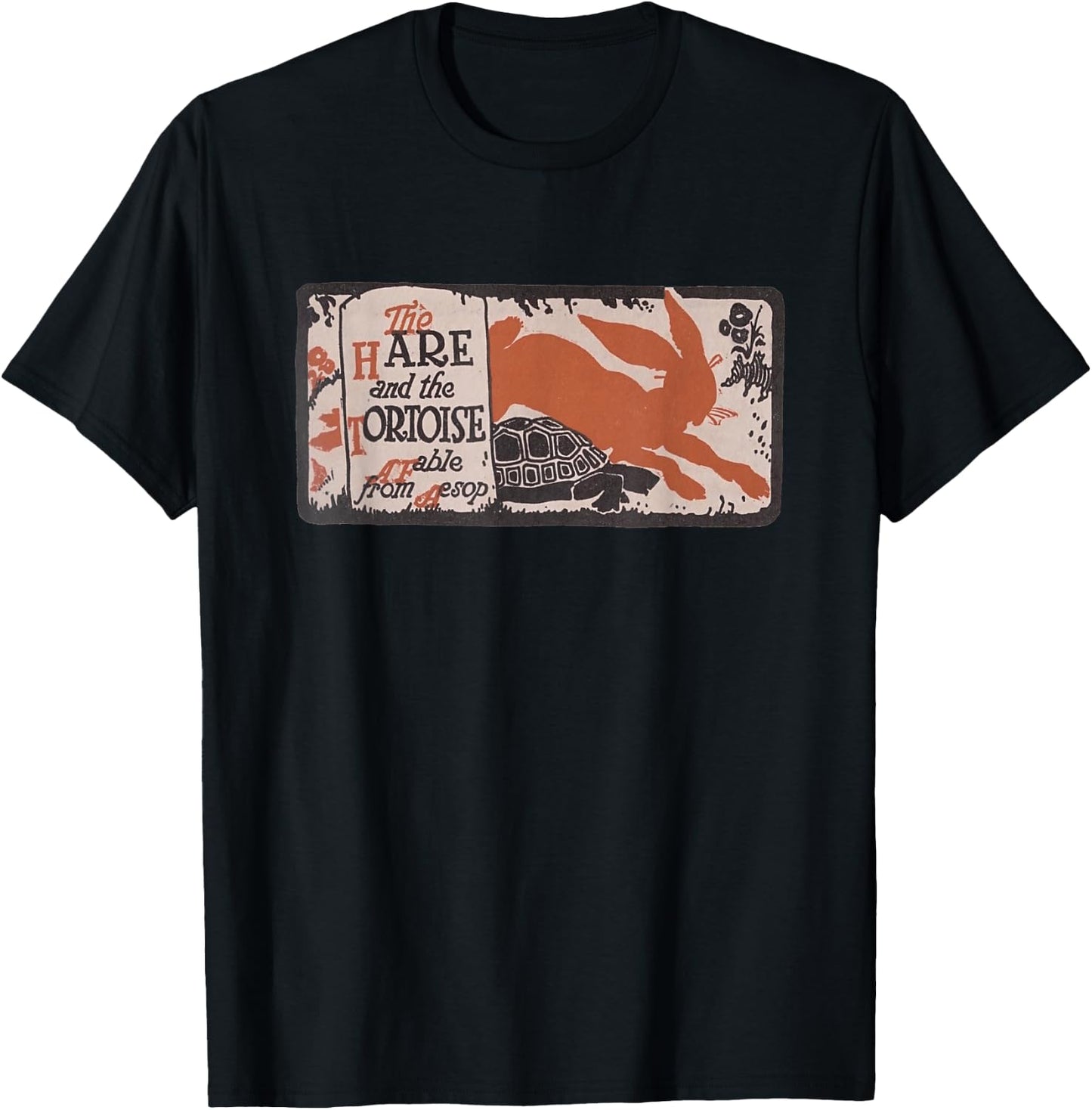 Aesop's Fables Tortoise and The Hare T-Shirt - T-Shirt | Black