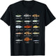 Types Of Saltwater Fish Species Biology Fishing Lover T-Shirt - T-Shirt | Black