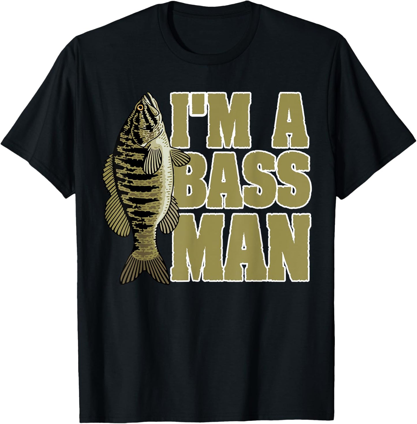 Bass Fishing Angling Mam Black Fish Fisherman Sport T-Shirt - T-Shirt | Black