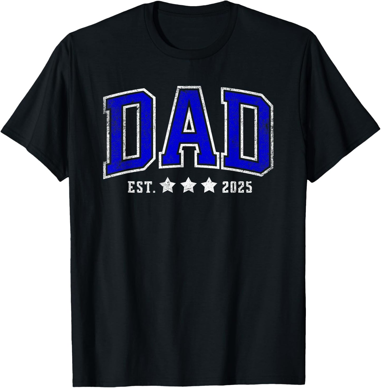 Dad est. 2025 father daddy day T-Shirt - T-Shirt | Black