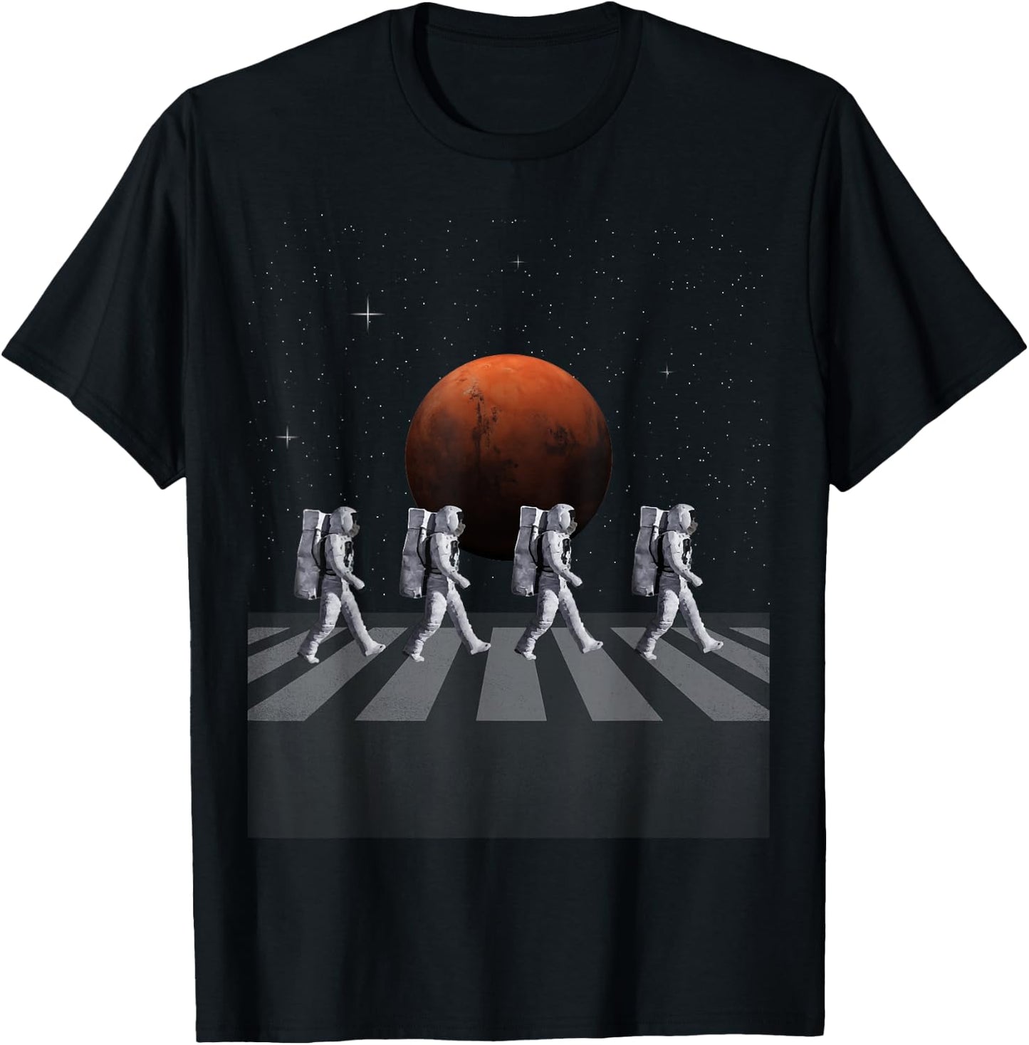 Astronauts in Walking in Space Occupy Mars T-Shirt - T-Shirt | Black