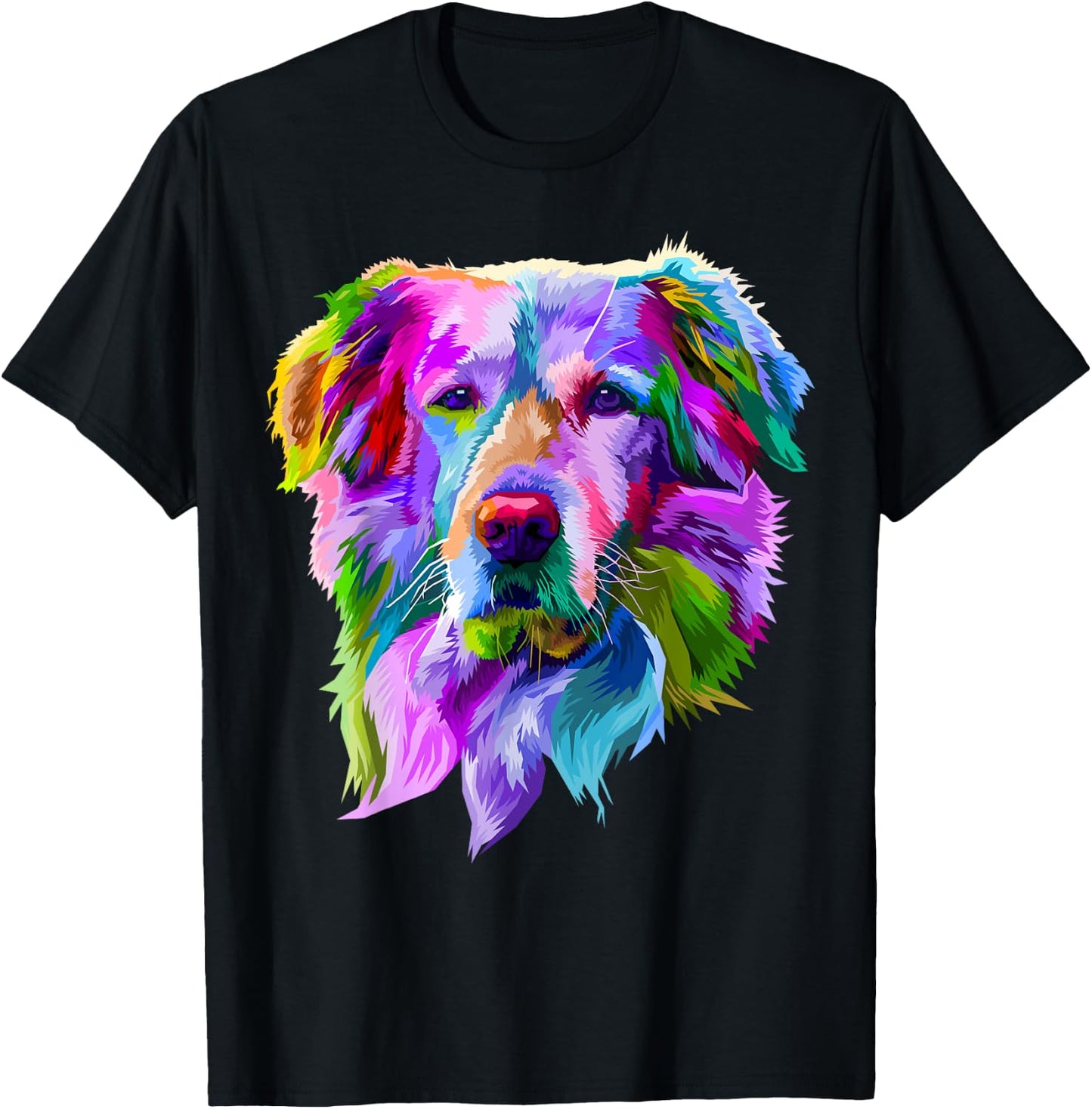 Golden Retriever Pop Art Portrait for Dog Owners Men Women Girls Kids T-Shirt - T-Shirt | Black