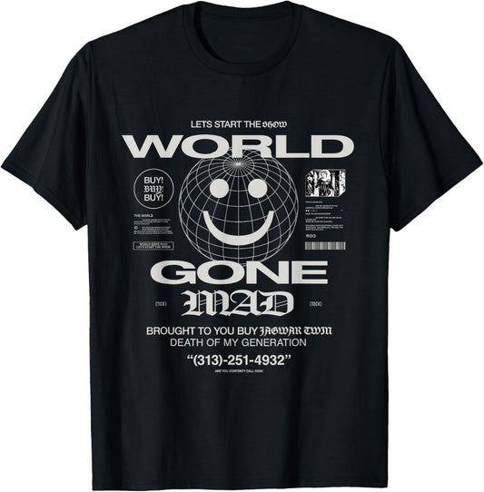 "World Gone Mad" T-Shirt - T-Shirt | Black