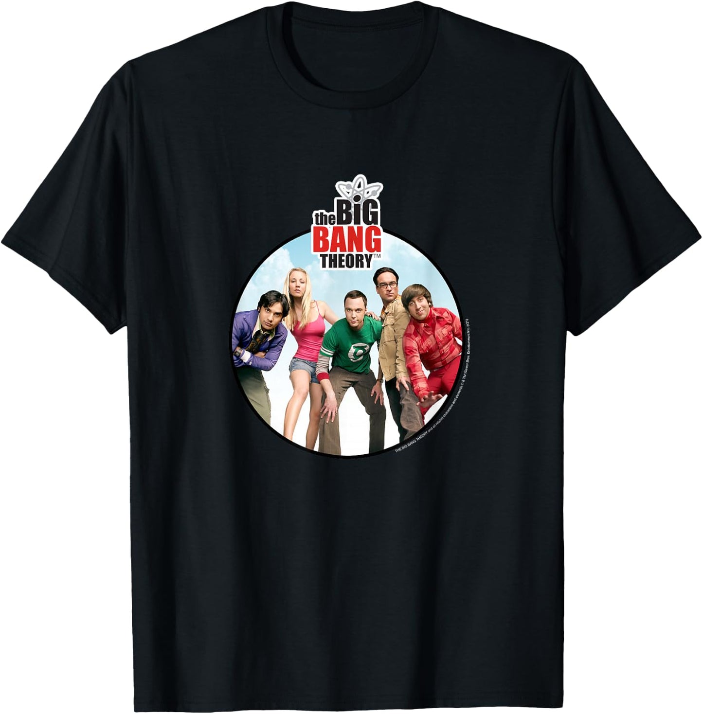 The Big Bang Theory Group Shot Circle Logo TV Show T-Shirt - T-Shirt | Black