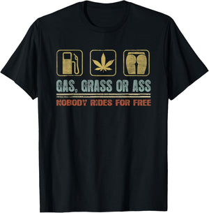 Vintage Gas, Grass or Ass T Shirt Funny Car Guy Shirt T-Shirt - T-Shirt | Black