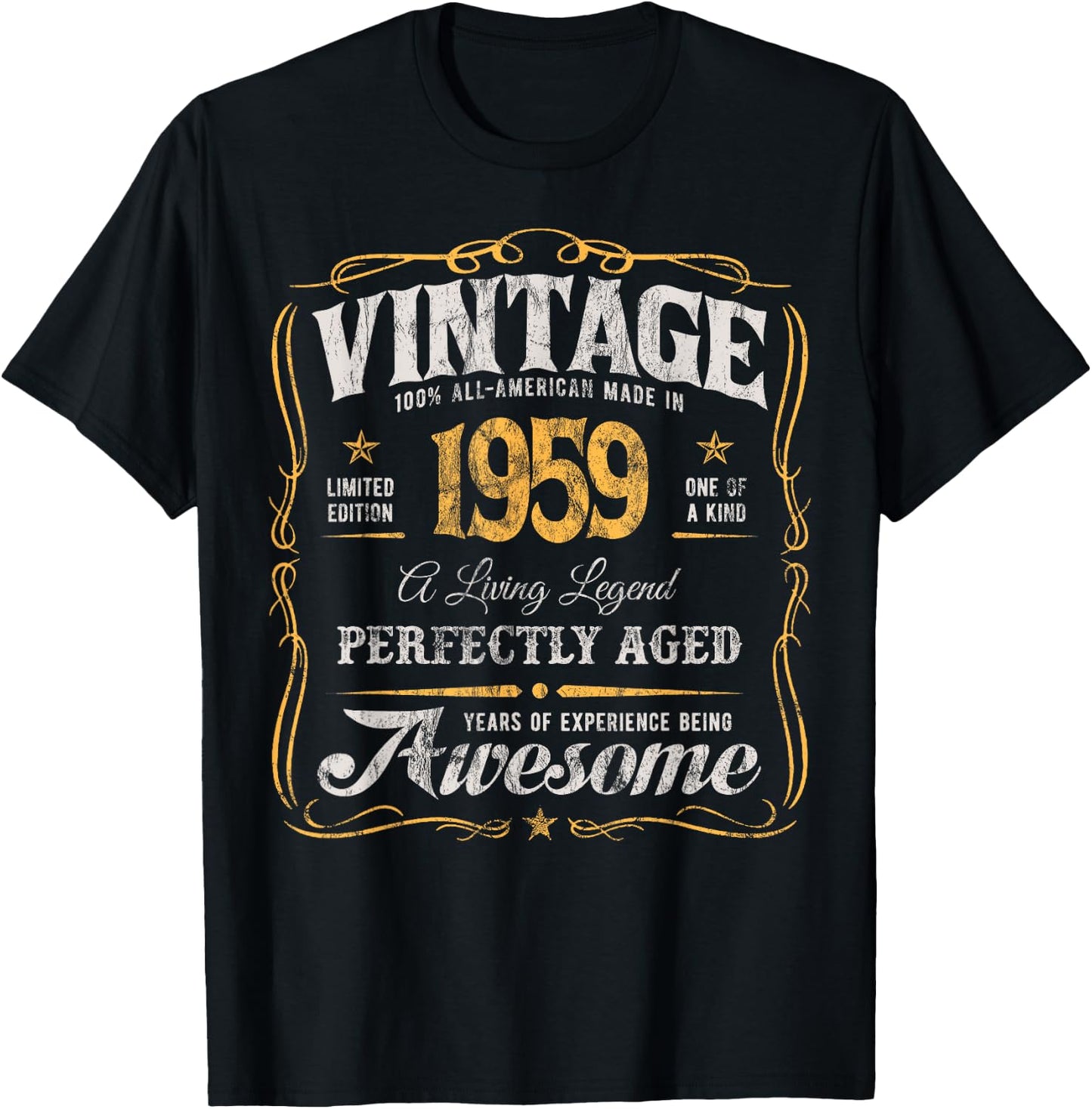Classic 66th Birthday Original Made In 1959 Vintage T-Shirt - T-Shirt | Black