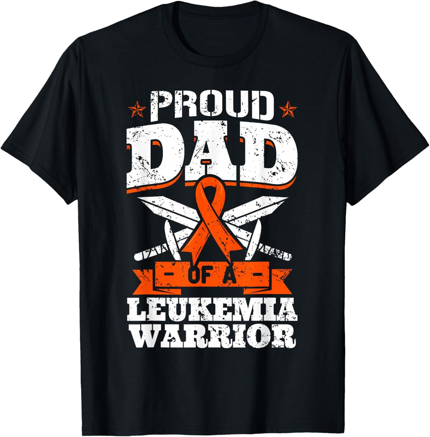 Proud Dad Of A Leukemia Warrior Daddy Awareness Blood Cancer T-Shirt - T-Shirt | Black