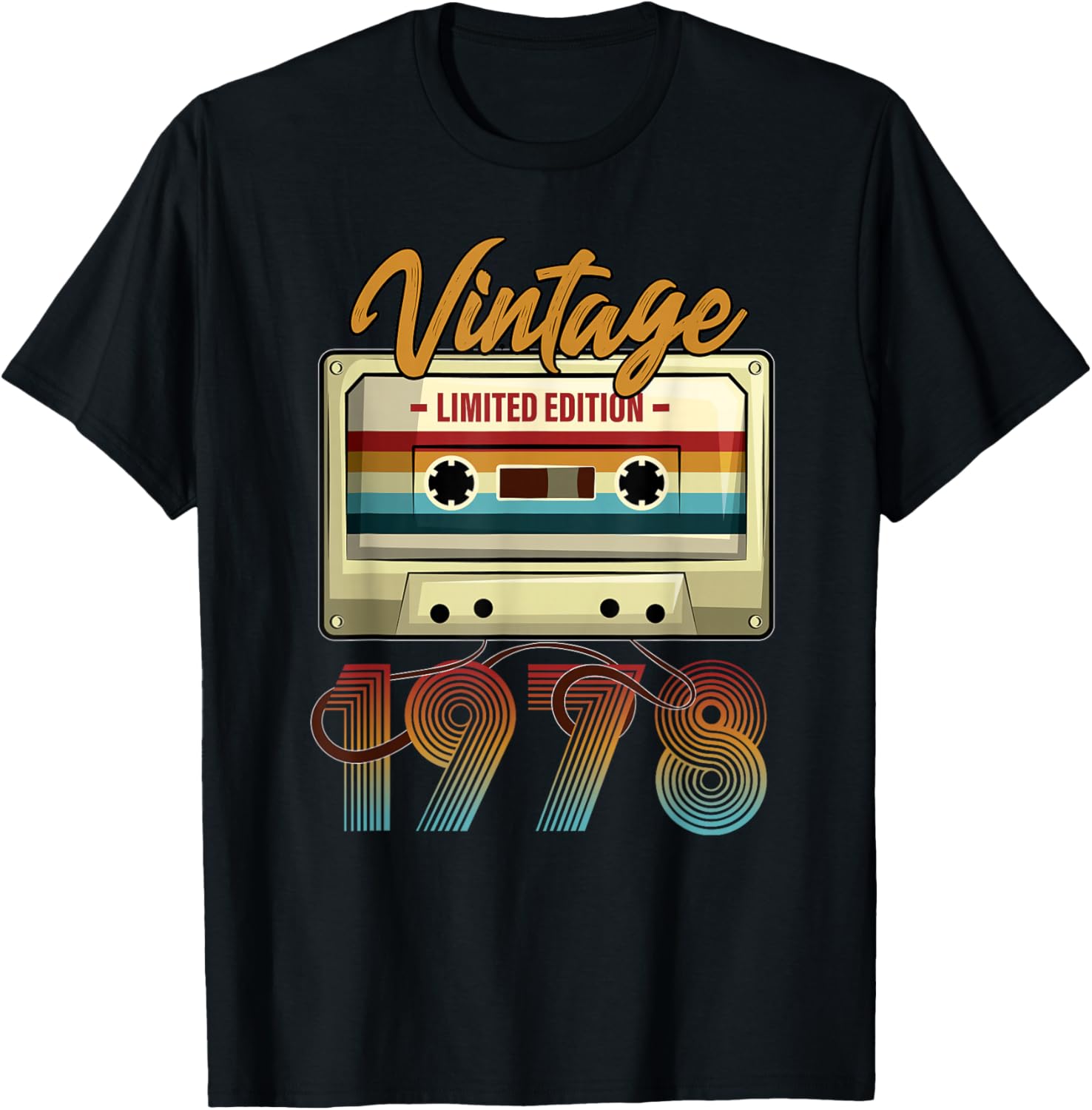 Vintage 1978 47th birthday cassette tape women B-day T-Shirt - T-Shirt | Black