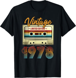 Vintage 1978 47th birthday cassette tape women B-day T-Shirt - T-Shirt | Black