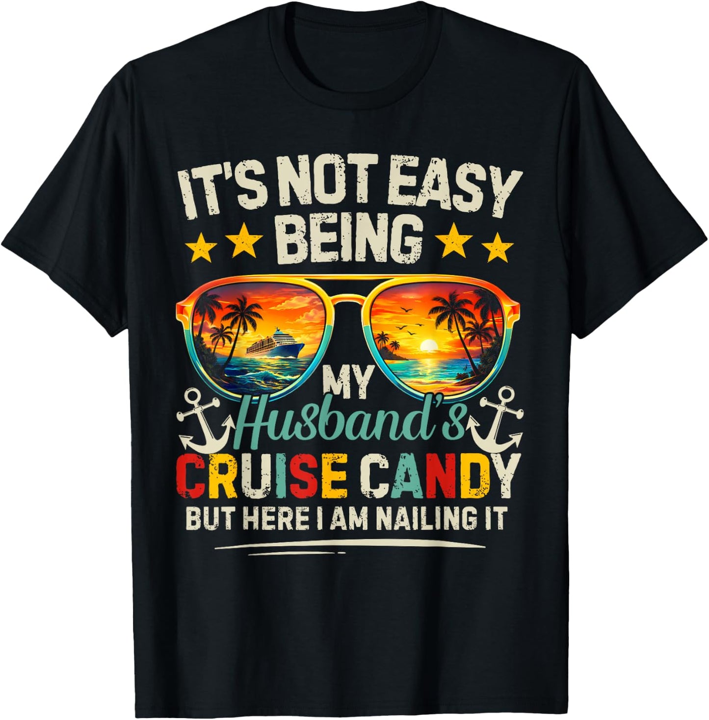 Matching Couples Cruise Husband & Wife Women Candy Cruising T-Shirt - T-Shirt | Black