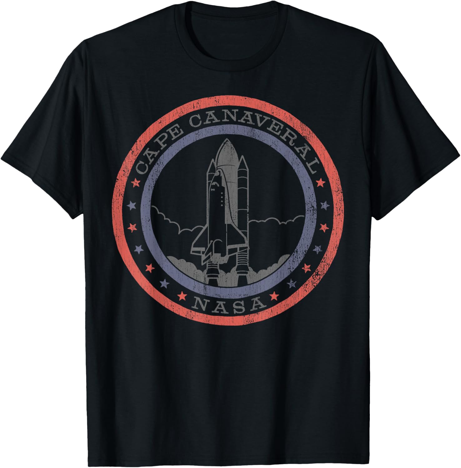 NASA Cape Canaveral Lift Off Red and Blue T-Shirt - T-Shirt | Black
