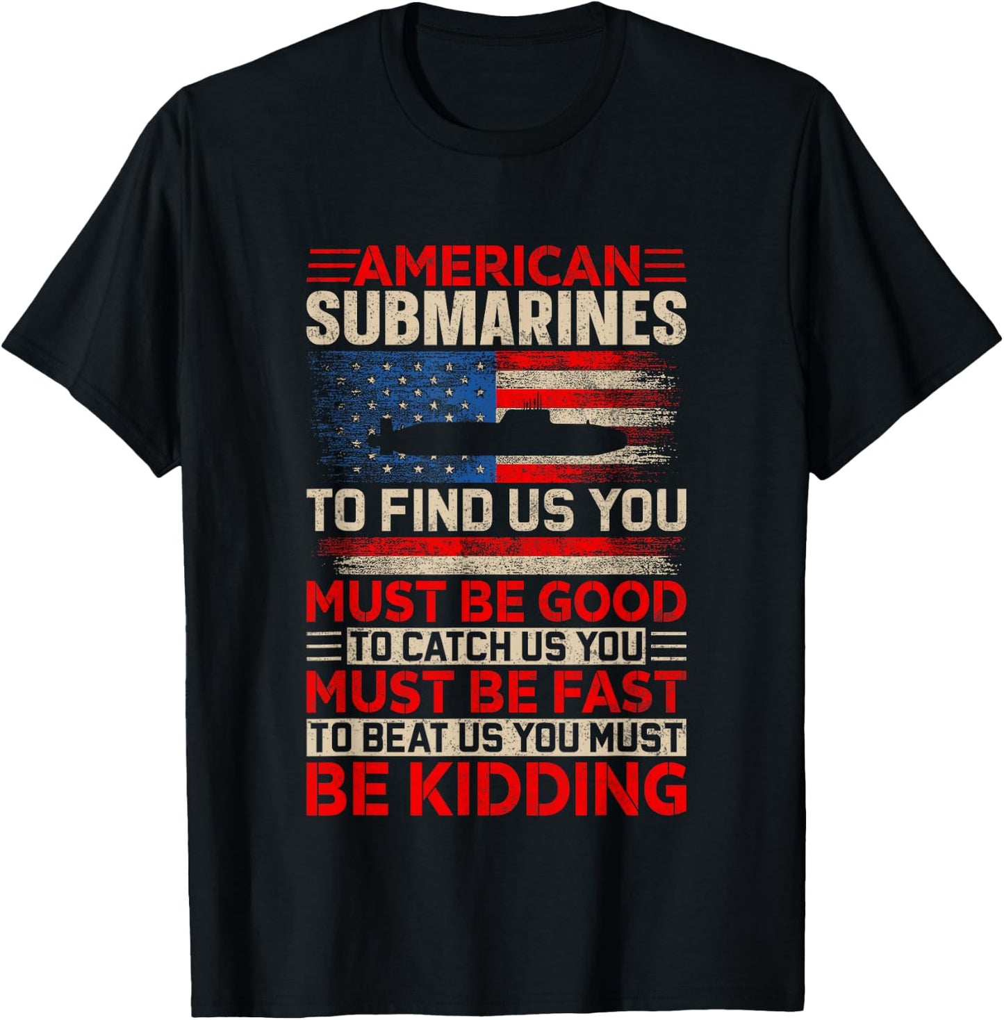 American Submarines Retro US Military Submarine Torpedo T-Shirt - T-Shirt | Black