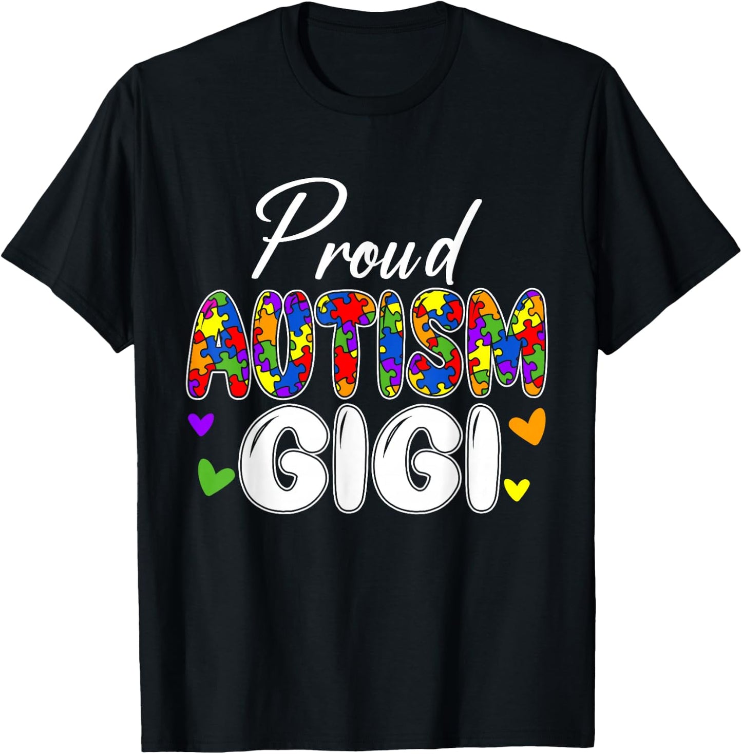 Proud Autism Gigi Grandma Matching Family Autism Awareness T-Shirt - T-Shirt | Black