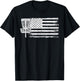 Disc Golf American Flag Shirt, USA Frisbee Disc Golfer T-Shirt - T-Shirt | Black
