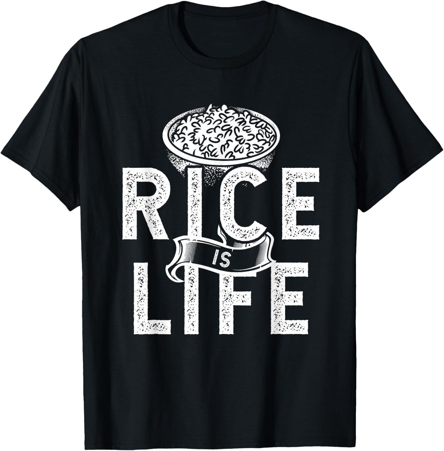 Cool Rice Is Life Art Men Women Asian Filipino Japanese Food T-Shirt - T-Shirt | Black
