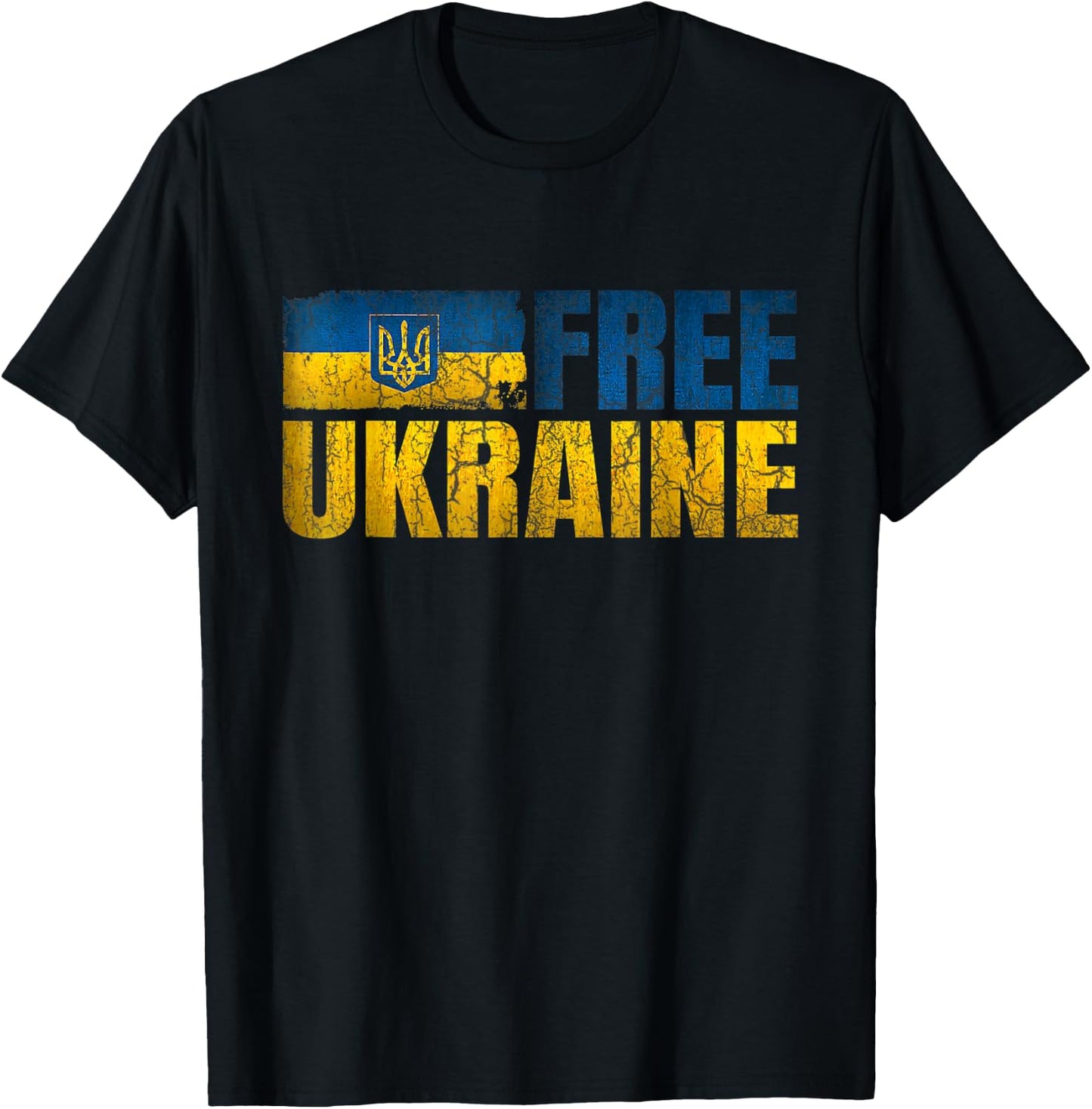 Ukraine Free Shirts Support Ukrainians Ukraine Flag T-Shirt - T-Shirt | Black