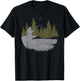 Funny Bigfoot Fishing Sasquatch & Trees Distressed Fisherman T-Shirt - T-Shirt | Black