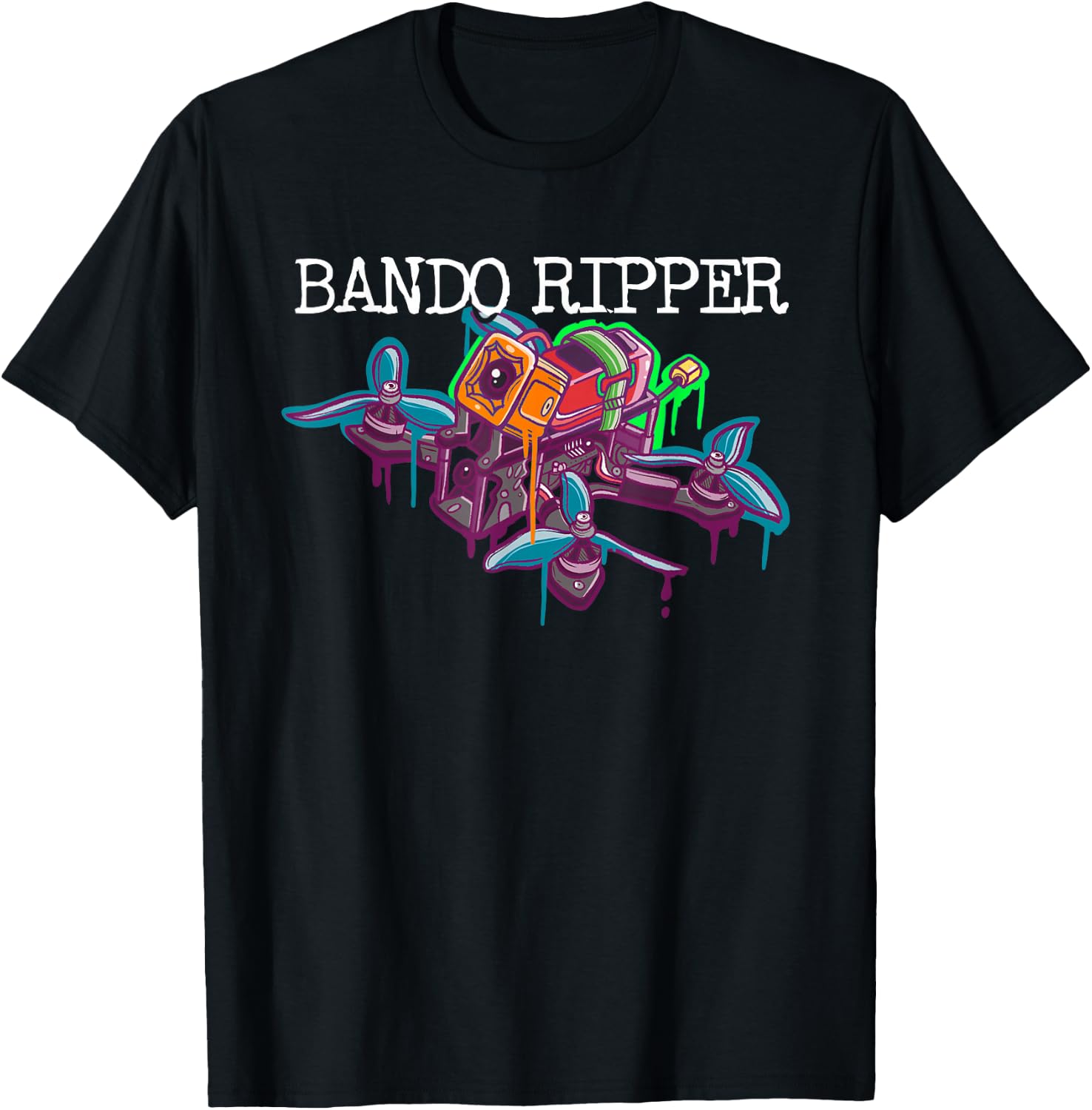 FPV Freestyle Pilot Bando Ripper RC Drone Copter Racing Kwad T-Shirt - T-Shirt | Black
