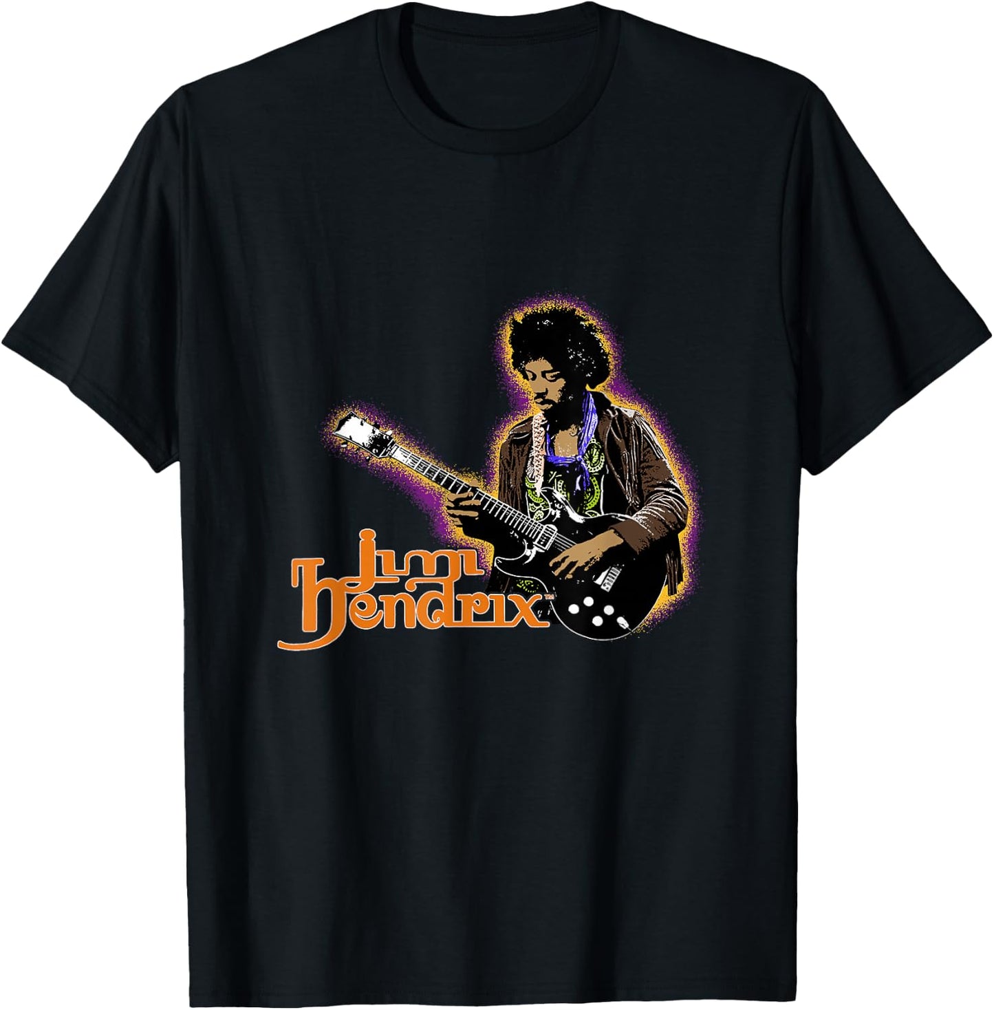 Jimi Hendrix Men's Autumn Glow Cotton Polyester Blend , Black, Small T-Shirt - T-Shirt | Black