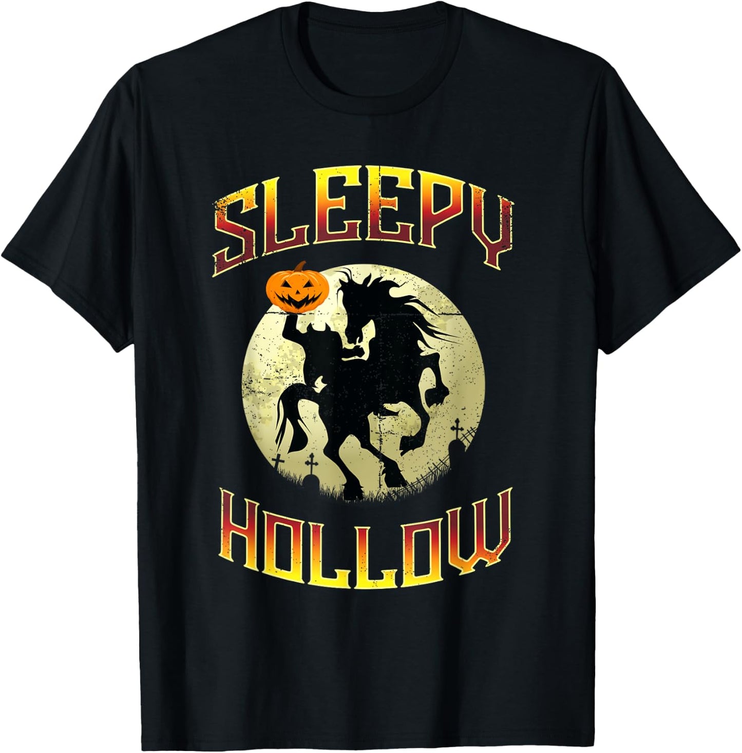 Legend of Headless Horsemen or Sleepy Hollow Halloween T-Shirt - T-Shirt | Black