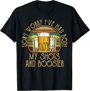 Funny Vaccination I Got My Two Shots And A Booster T-Shirt - T-Shirt | Black