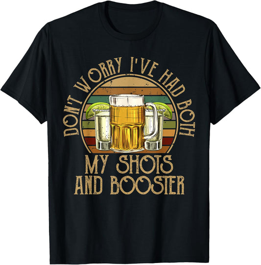 Funny Vaccination I Got My Two Shots And A Booster T-Shirt - T-Shirt | Black