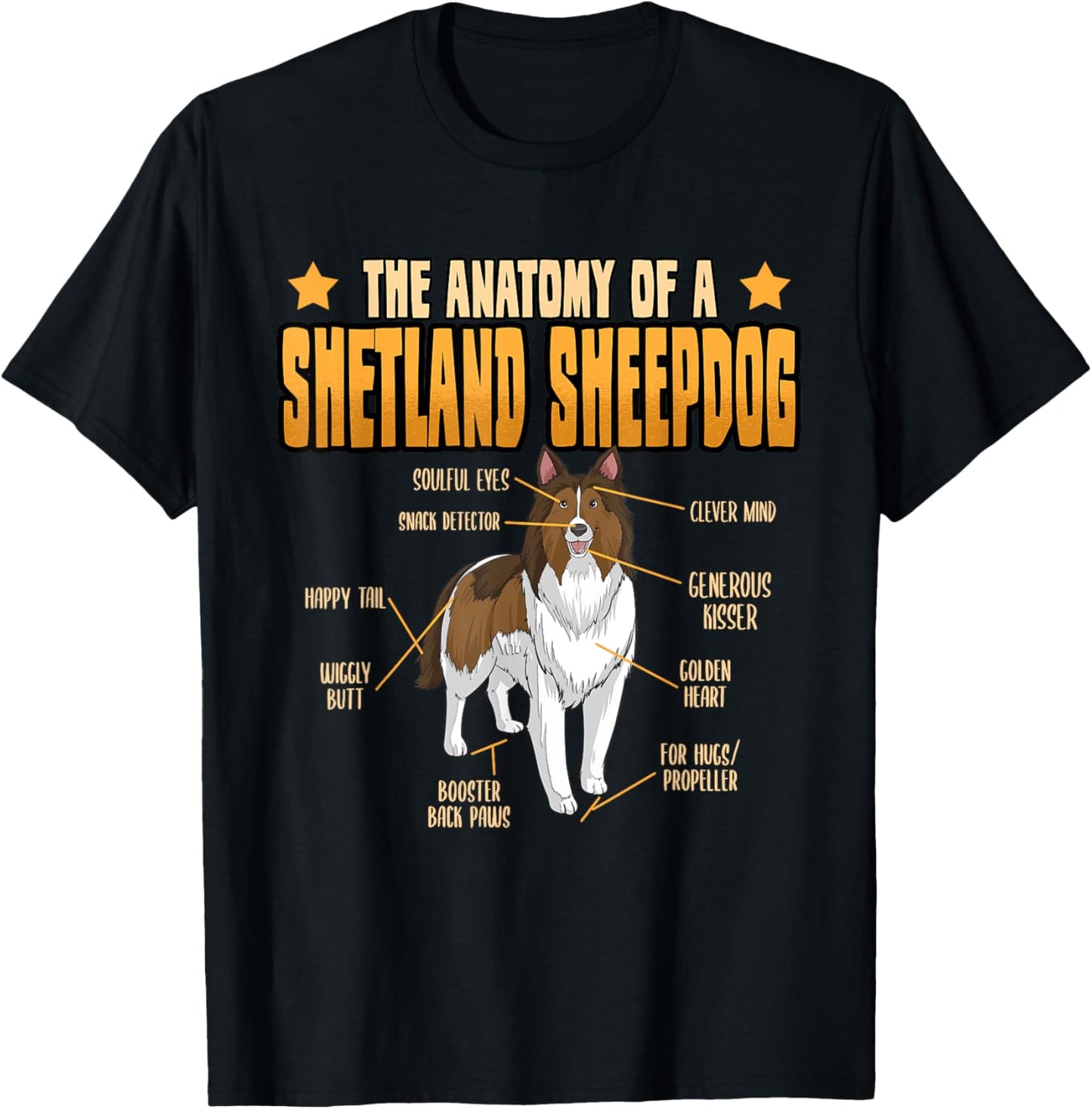 Sheltie The Anatomy Of A Shetland Sheepdog Puppy Lovers Women T-Shirt - T-Shirt | Black