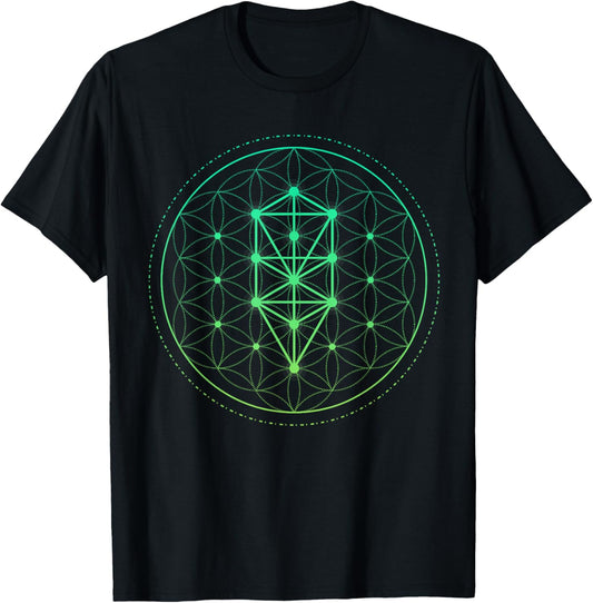 Watercolor Mandala Sacred Fractal Geometry Art Good Vibe T-Shirt - T-Shirt | Black