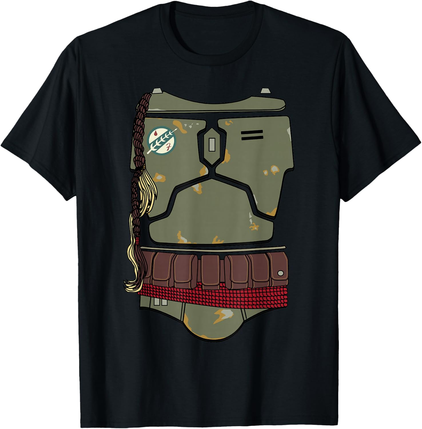 Star Wars Distressed Boba Fett Armor Halloween T-Shirt - T-Shirt | Black