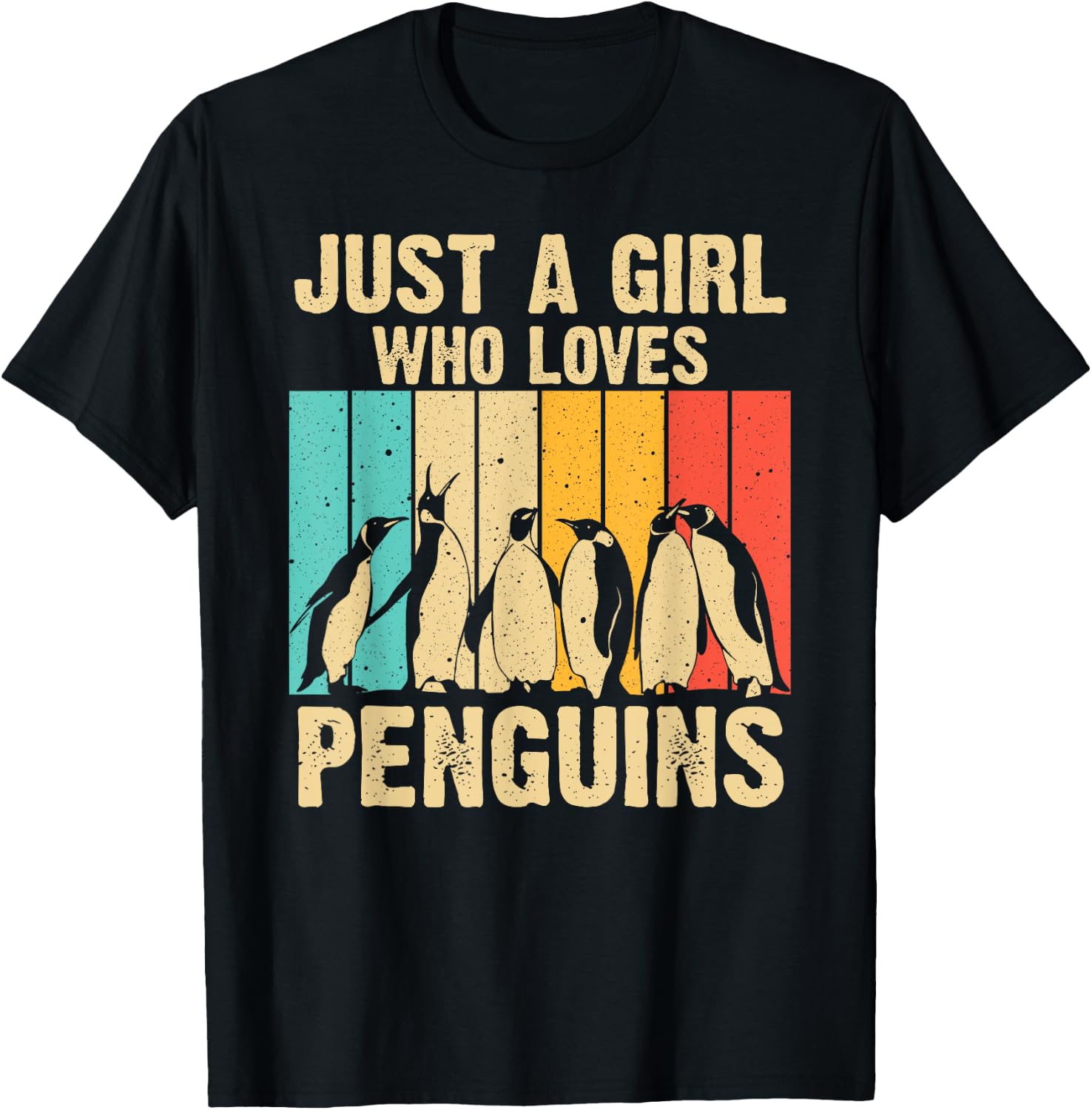Cute Penguin Art Women Girls Kids Zoologist Penguin Lovers T-Shirt - T-Shirt | Black