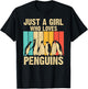 Cute Penguin Art Women Girls Kids Zoologist Penguin Lovers T-Shirt - T-Shirt | Black