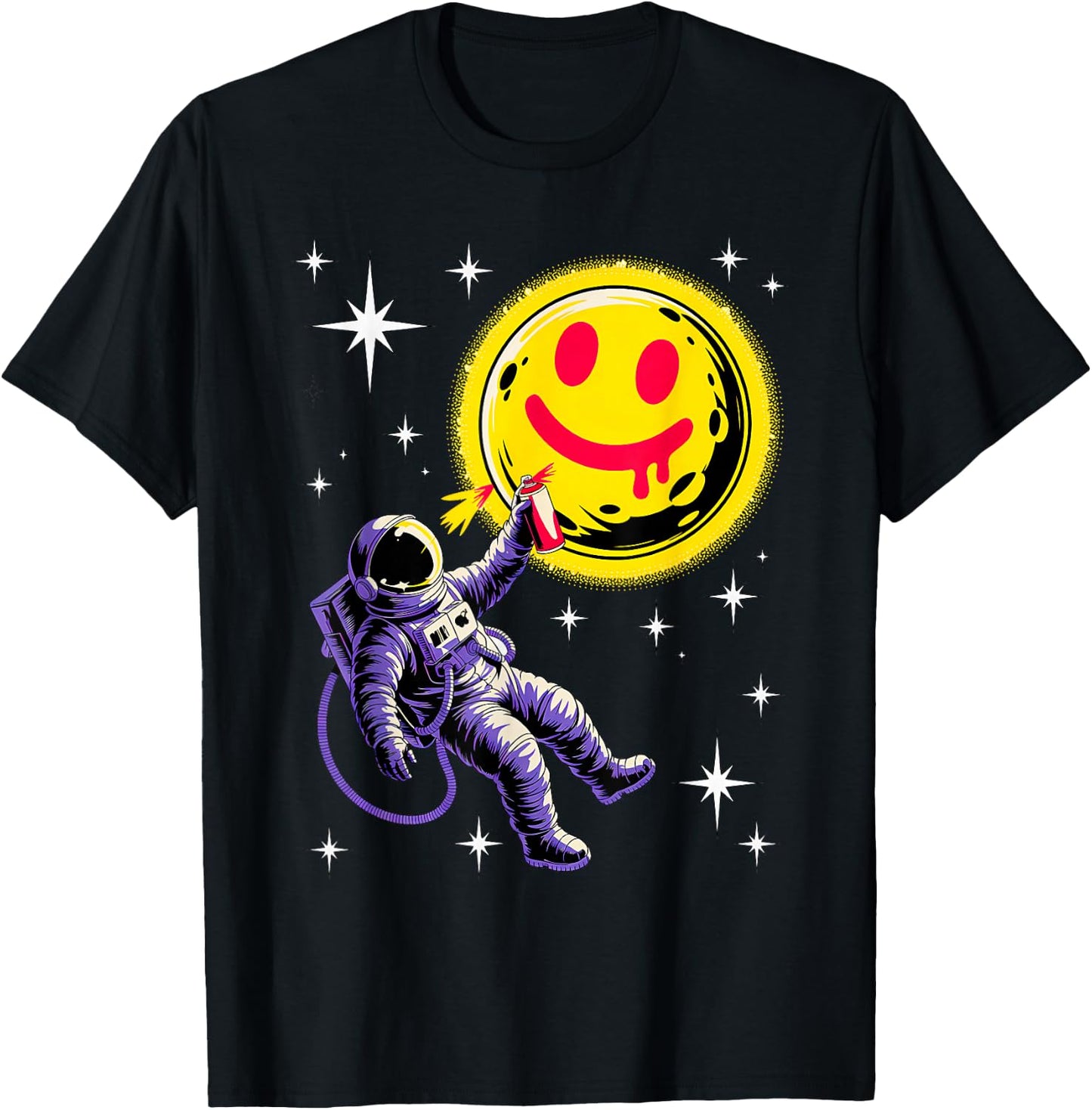 Graffiti Astronaut Spray Paint Street Art Drawing Artist T-Shirt - T-Shirt | Black