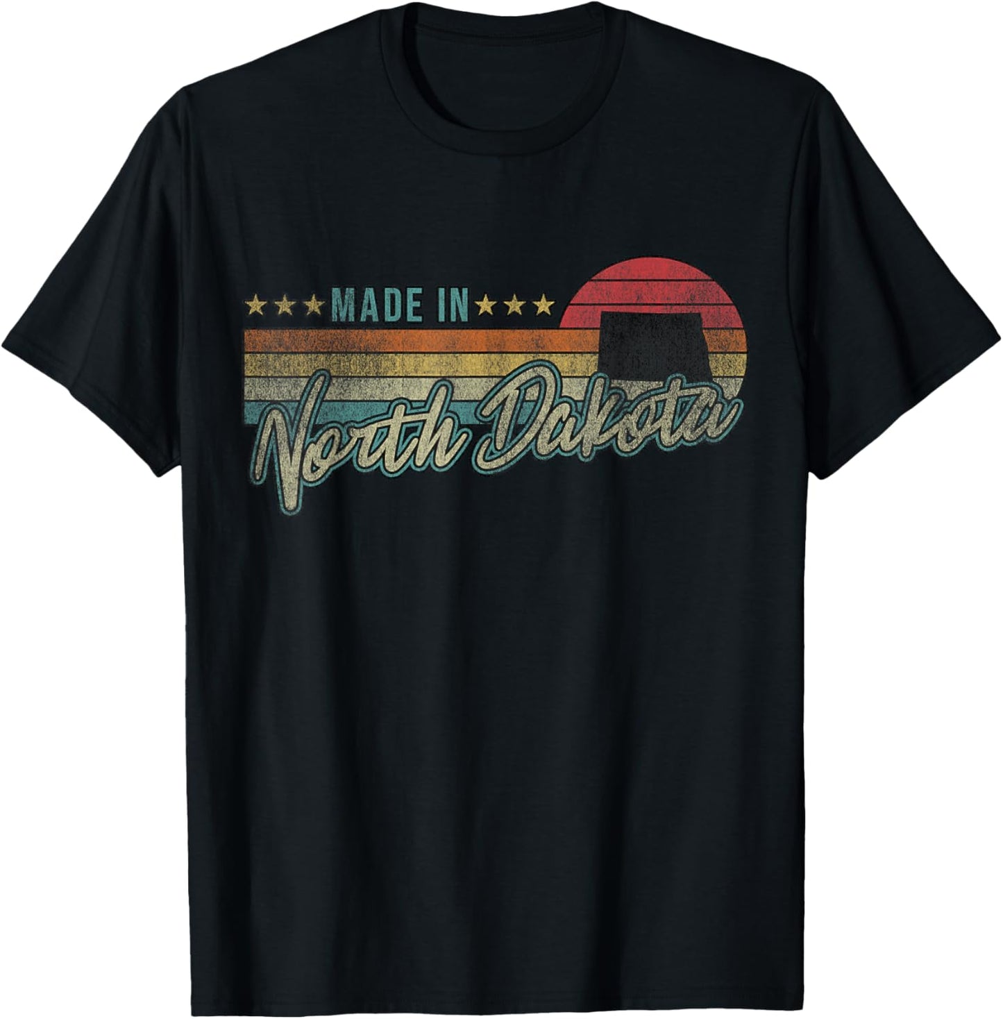North Dakota State Vintage Proud Women Gift T-Shirt - T-Shirt | Black