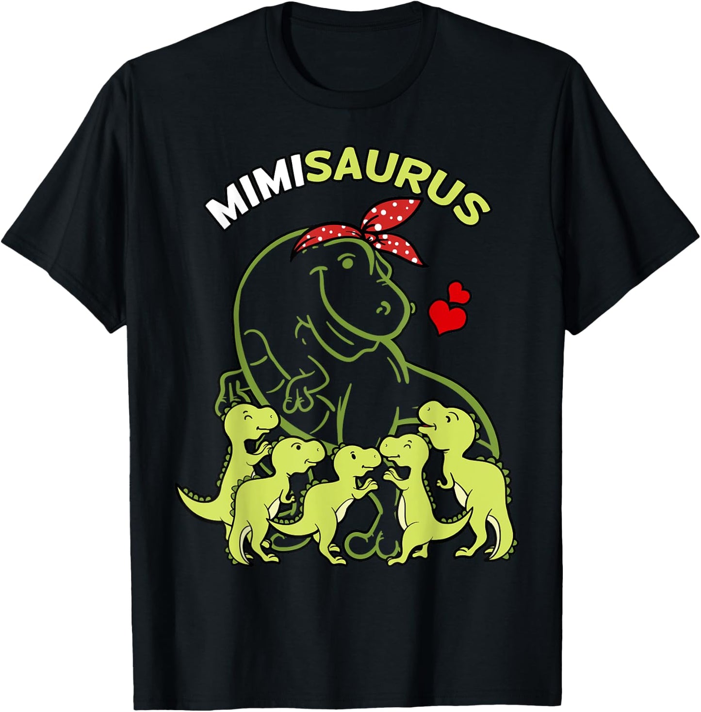 Mimisaurus Mimi 5 Kids Dinosaur Mother's Day T-Shirt - T-Shirt | Black