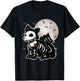 Halloween Emo Wolf Skeleton Anime Goth Costume Kids Girls T-Shirt - T-Shirt | Black