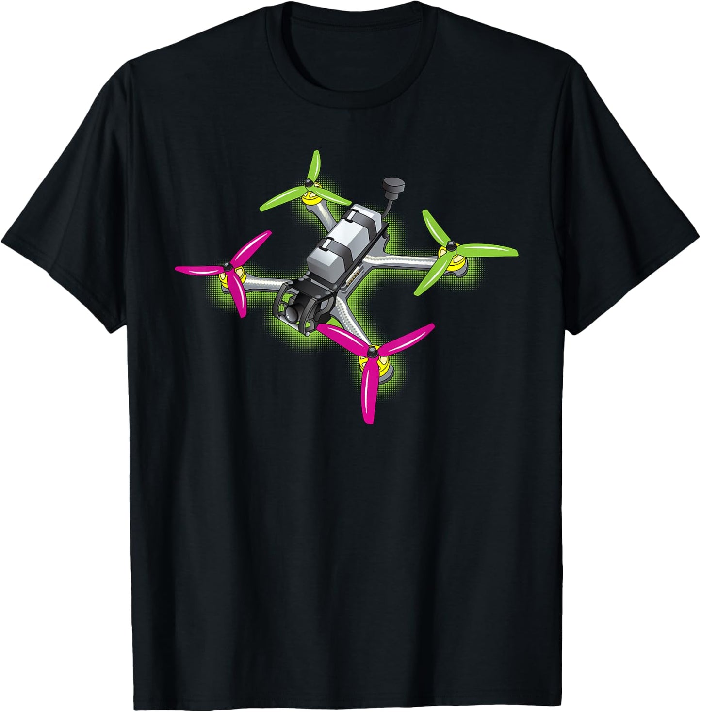 Freestyle FPV Racing Drone Pilot Acro Quadcopter Watermelon T-Shirt - T-Shirt | Black