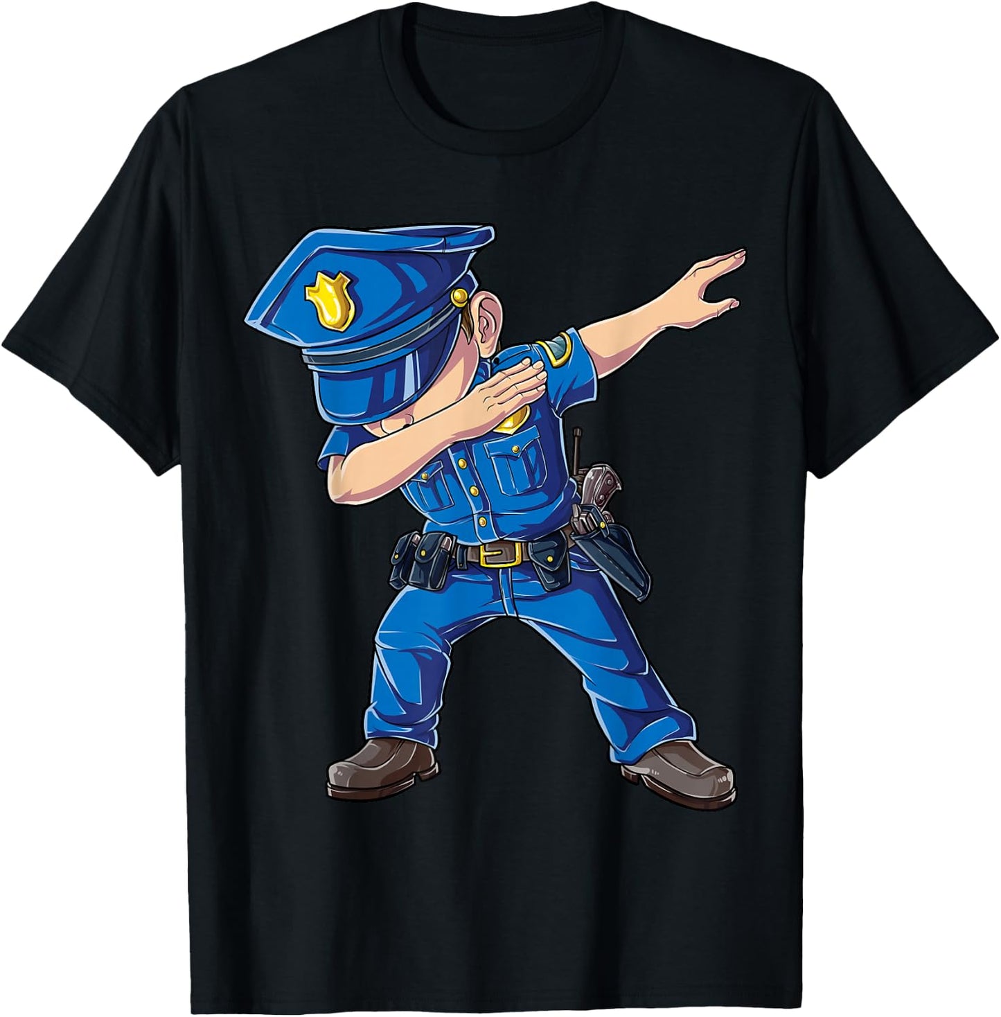 Dabbing Police Funny Policeman Dab Dance Boys Girls Men Cute T-Shirt - T-Shirt | Black
