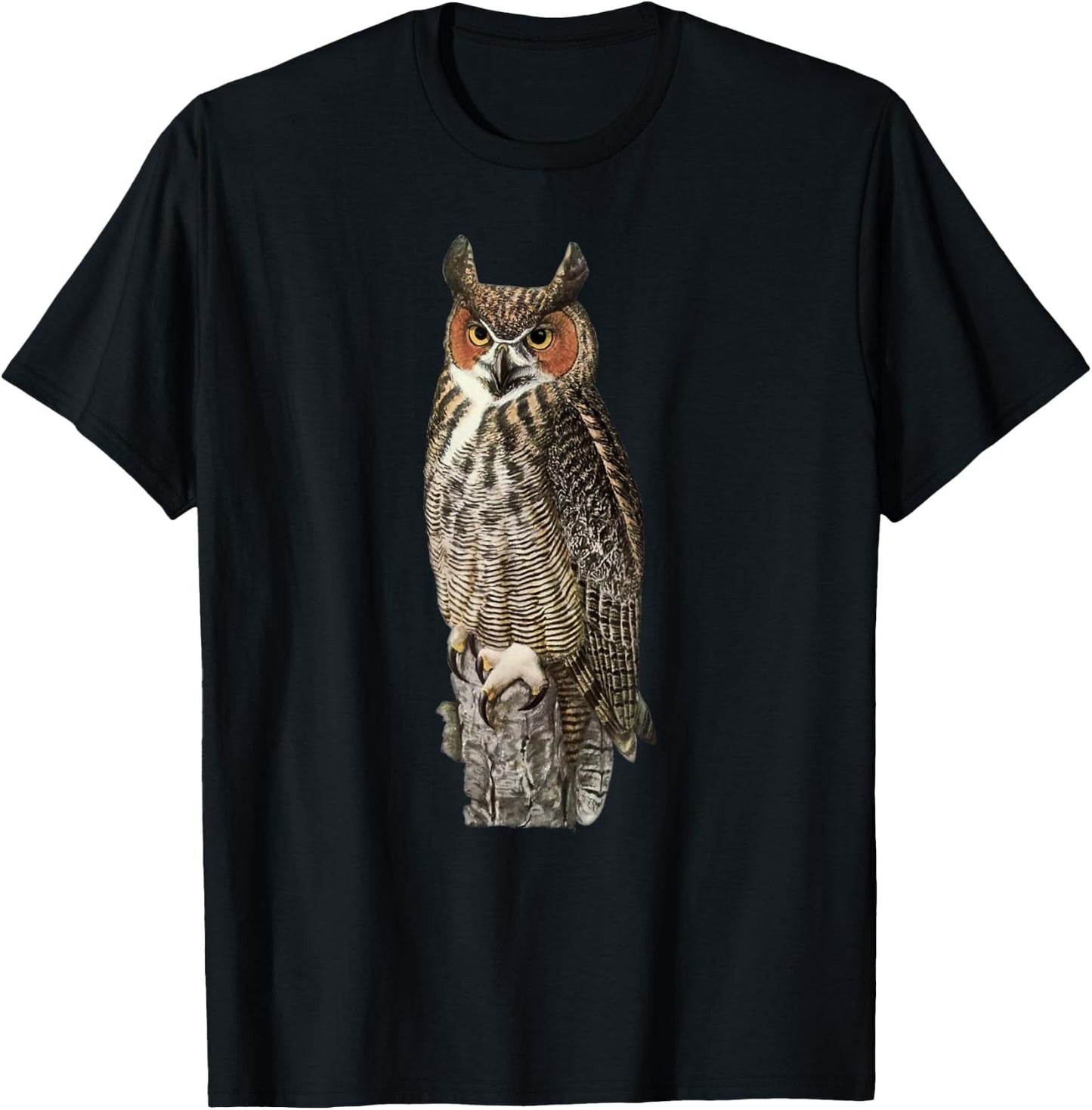 Great Horned Owl T-Shirt - T-Shirt | Black