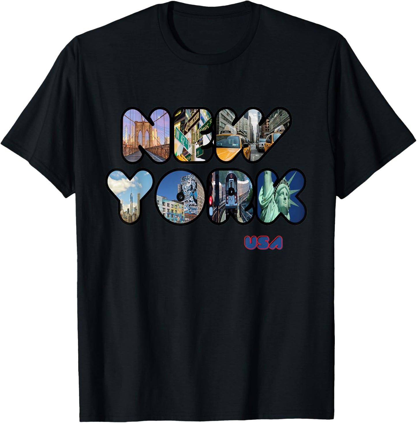 Statue of Liberty New York City NYC Skylines Souvenir T-Shirt - T-Shirt | Black