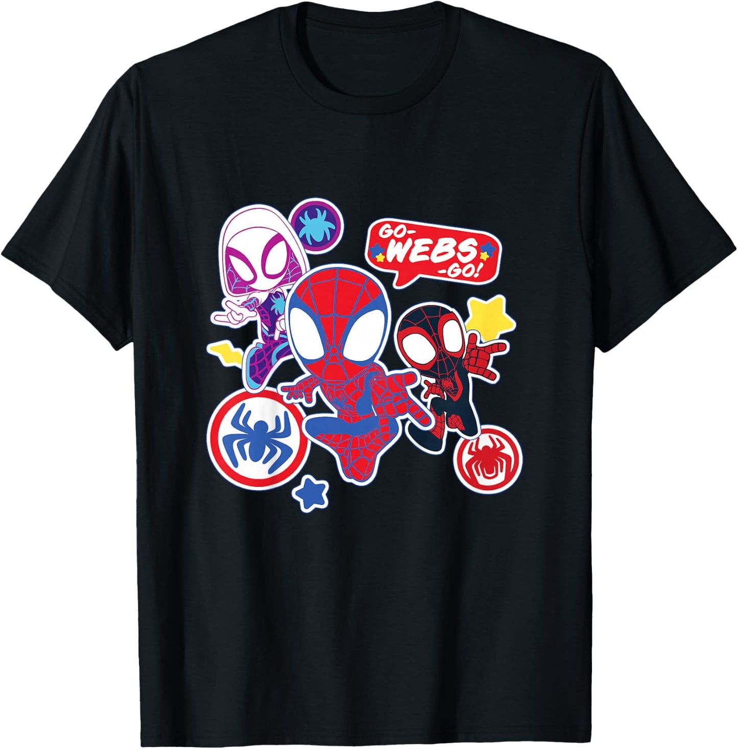 Kids Marvel Spidey and His Amazing Friends Go-Webs-Go Boys T-Shirt - T-Shirt | Black