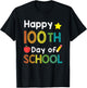 Cute Happy 100th Day of School Teacher Colorful 100th Day T-Shirt - T-Shirt | Black