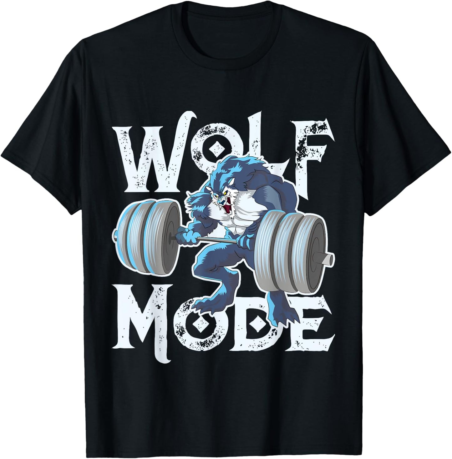 Wolf Mode Workout Lifting Weights Gym Beast Fitness Animal T-Shirt - T-Shirt | Black