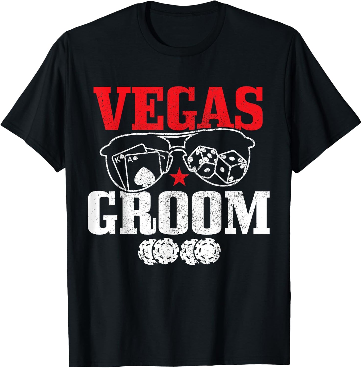 Vegas Groom Bachelor Party Casino Gambling Las Vegas T-Shirt - T-Shirt | Black